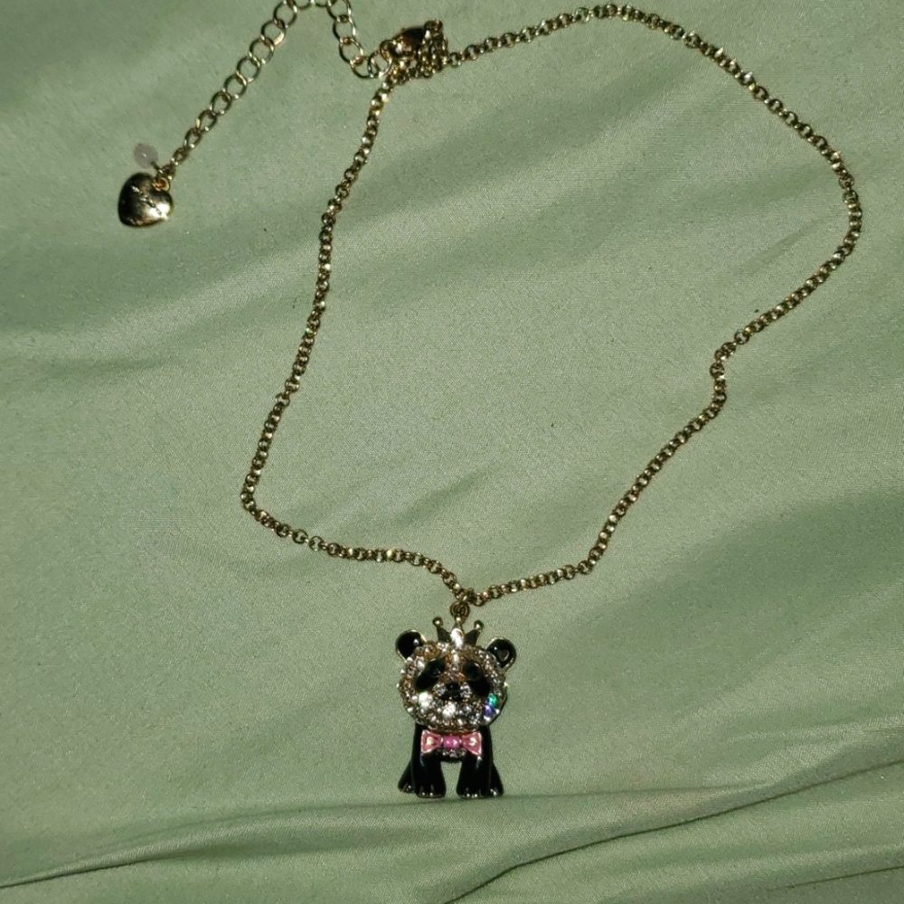 Betsy Johnson panda necklace